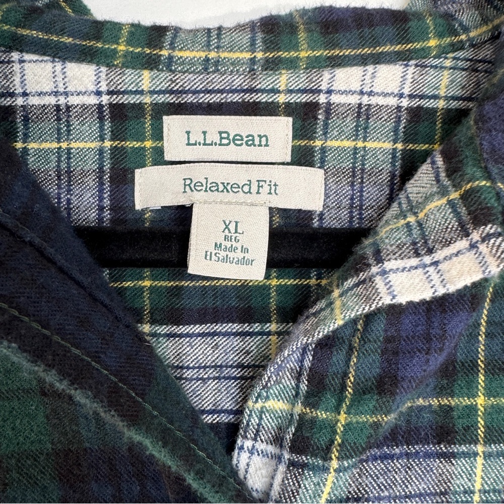 L.L.BEAN Women’s Scotch Plaid Flannel Colorblock Button Down Shirt, Size XL EUC! - Picture 5 of 10